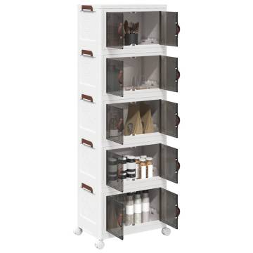  Stackable Storage Box with Wheels 5-Tier 28 L 48.5x29.5x139 cm