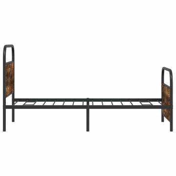  Bed Frame Without Mattress 100x190 cm Smoked Oak Engineered Wood