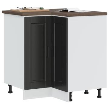  Kitchen Corner Base Cabinet Porto Black Engineered Wood