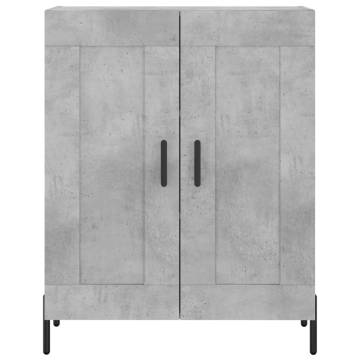 Highboard Concrete Grey 69.5x34x180 cm Engineered Wood