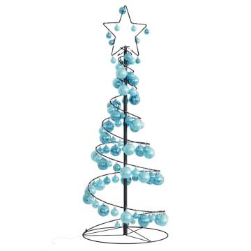  Christmas Tree Light Cone with Baubles 80 LEDs Warm White 120 cm