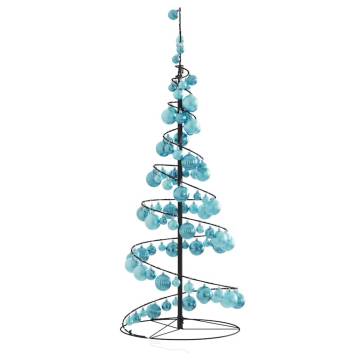  Christmas Tree Light Cone with Baubles 80 LEDs Warm White 120 cm