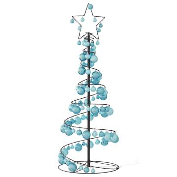  Christmas Tree Light Cone with Baubles 80 LEDs Warm White 120 cm