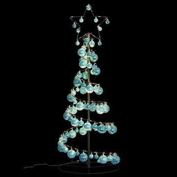  Christmas Tree Light Cone with Baubles 80 LEDs Warm White 120 cm