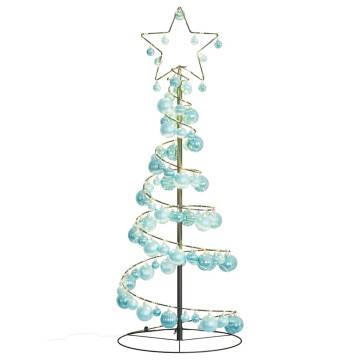  Christmas Tree Light Cone with Baubles 80 LEDs Warm White 120 cm