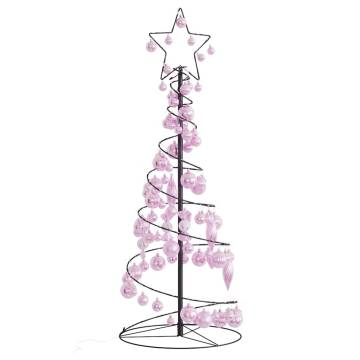  Christmas Tree Light Cone with Baubles 80 LEDs Warm White 120 cm