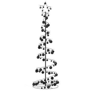  Christmas Tree Light Cone with Baubles 120 LEDs Warm White 180 cm