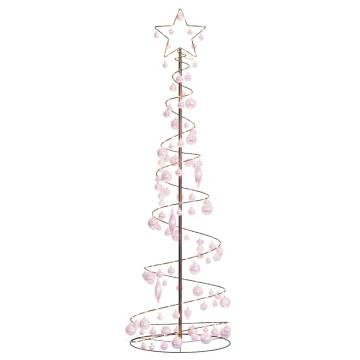  Christmas Tree Light Cone with Baubles 120 LEDs Warm White 180 cm