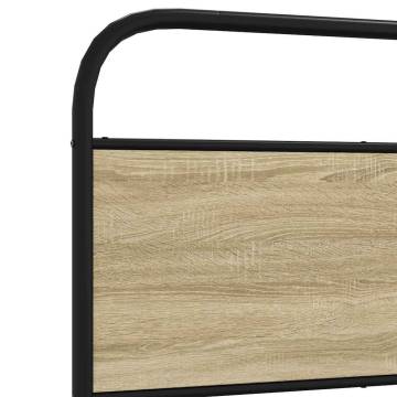  Metal Bed Frame without Mattress Sonoma Oak 200x200 cm