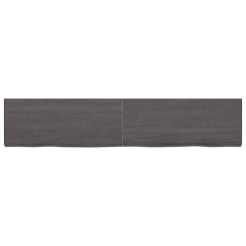 Bathroom Countertop Dark Brown 200x40x(2-6) cm Treated Solid Wood