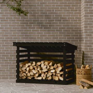 Firewood Rack Black 108x73x79 cm Solid Wood Pine