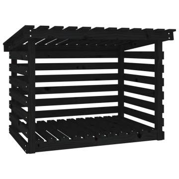 Firewood Rack Black 108x73x79 cm Solid Wood Pine