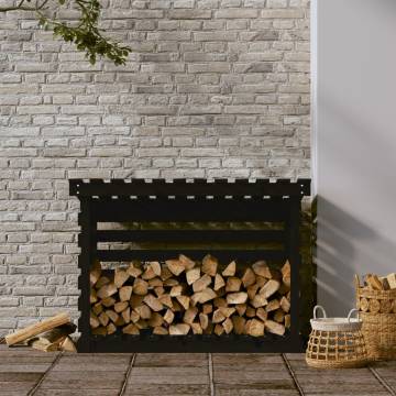 Firewood Rack Black 108x73x79 cm Solid Wood Pine