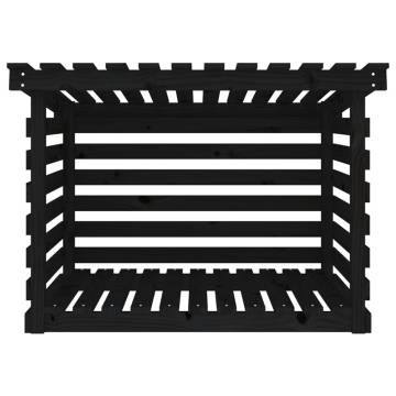 Firewood Rack Black 108x73x79 cm Solid Wood Pine