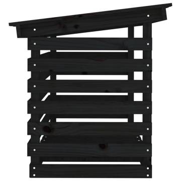 Firewood Rack Black 108x73x79 cm Solid Wood Pine