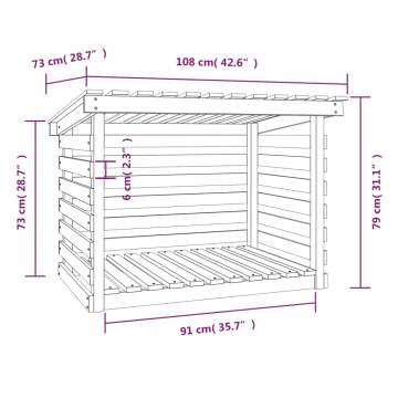 Firewood Rack Black 108x73x79 cm Solid Wood Pine