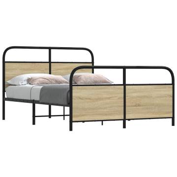  Bed Frame Without Mattress 120x190 cm Small Double Sonoma Oak Engineered Wood