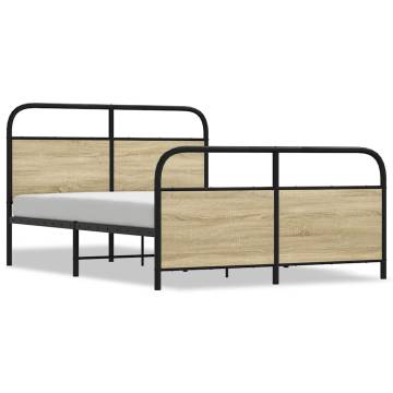  Bed Frame Without Mattress 120x190 cm Small Double Sonoma Oak Engineered Wood