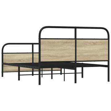  Bed Frame Without Mattress 120x190 cm Small Double Sonoma Oak Engineered Wood