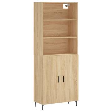 Highboard Sonoma Oak 69.5x34x180 cm Engineered Wood