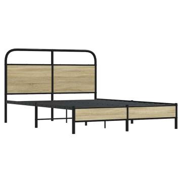  Bed Frame without Mattress 120x190 cm Small Double Sonoma Oak Engineered Wood