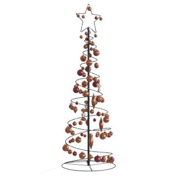  Christmas Tree Light Cone with Baubles 100 LEDs Warm White 150 cm