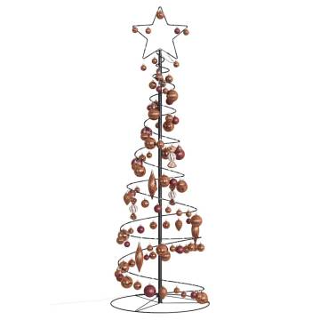  Christmas Tree Light Cone with Baubles 100 LEDs Warm White 150 cm