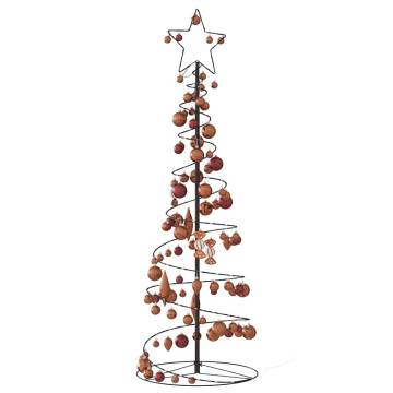  Christmas Tree Light Cone with Baubles 100 LEDs Warm White 150 cm