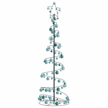  Christmas Tree Light Cone with Baubles 120 LEDs Warm White 180 cm