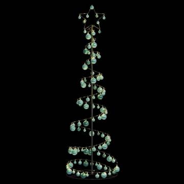  Christmas Tree Light Cone with Baubles 120 LEDs Warm White 180 cm