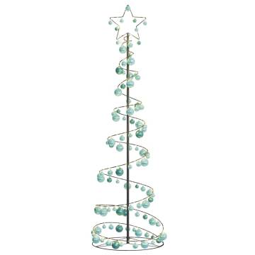  Christmas Tree Light Cone with Baubles 120 LEDs Warm White 180 cm