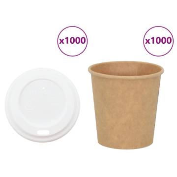  Paper Coffee Cups with Lids 1000 pcs 4oz 100ml