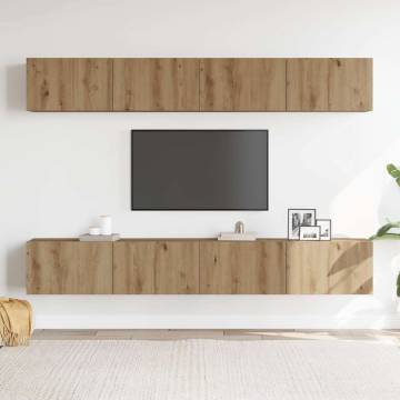  Wall Mounted TV Cabinets 4 pcs Artisan Oak 100x30x30 cm