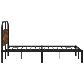  Bed Frame Without Mattress 135x190 cm Double Smoked Oak Engineered Wood