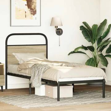  Bed Frame Without Mattress 75x190 cm Small Single Sonoma Oak Engineered Wood