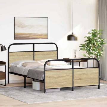  Bed Frame Without Mattress 120x200 cm Sonoma Oak Engineered Wood