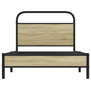  Bed Frame without Mattress 90x190 cm Single Sonoma Oak Engineered Wood