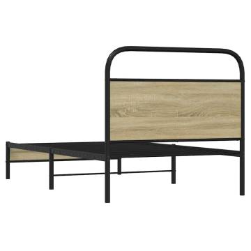  Bed Frame without Mattress 90x190 cm Single Sonoma Oak Engineered Wood