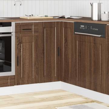  Kitchen Corner Base Cabinet Porto Brown Oak Engineered Wood