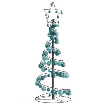  Christmas Tree Light Cone with Baubles 80 LEDs Warm White 120 cm