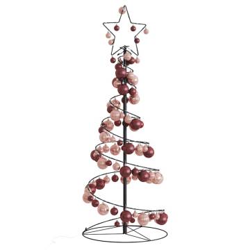  Christmas Tree Light Cone with Baubles 80 LEDs Warm White 120 cm