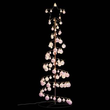  Christmas Tree Light Cone with Baubles 100 LEDs Warm White 150 cm