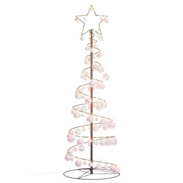  Christmas Tree Light Cone with Baubles 100 LEDs Warm White 150 cm