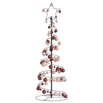  Christmas Tree Light Cone with Baubles 100 LEDs Warm White 150 cm