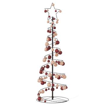  Christmas Tree Light Cone with Baubles 100 LEDs Warm White 150 cm