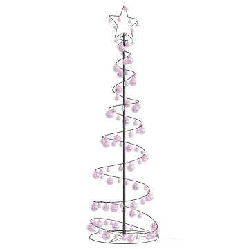  Christmas Tree Light Cone with Baubles 120 LEDs Warm White 180 cm