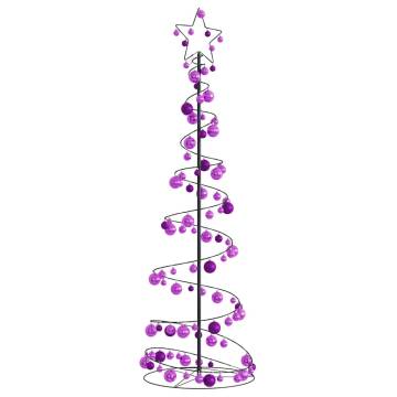  Christmas Tree Light Cone with Baubles 120 LEDs Warm White 180 cm