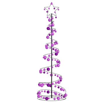  Christmas Tree Light Cone with Baubles 120 LEDs Warm White 180 cm