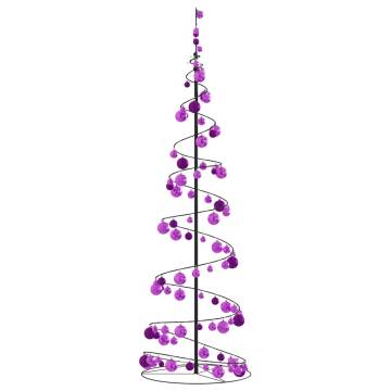  Christmas Tree Light Cone with Baubles 120 LEDs Warm White 180 cm