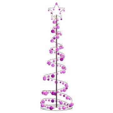  Christmas Tree Light Cone with Baubles 120 LEDs Warm White 180 cm